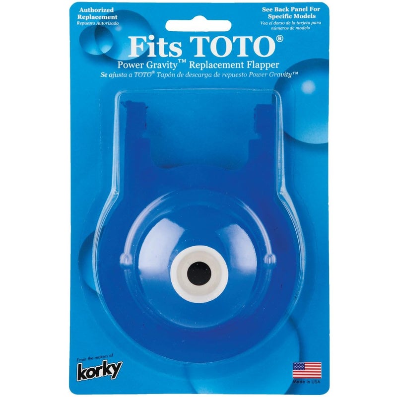 Korky 2022BP TOTO Toilet Repairs-Large 3-Inch Flapper-Easy to Install-Made in USA, Blue, 1 Count (Pack of 1) - Image 2